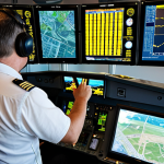 **Prompt for Image 1**: "An air traffic controller in a busy control tower, monitoring multiple aircraft on radar screens, with a focus on maintaining safety during takeoff and landing. The atmosphere is tense yet rewarding, showcasing the importance of communication and quick decision-making in aviation."